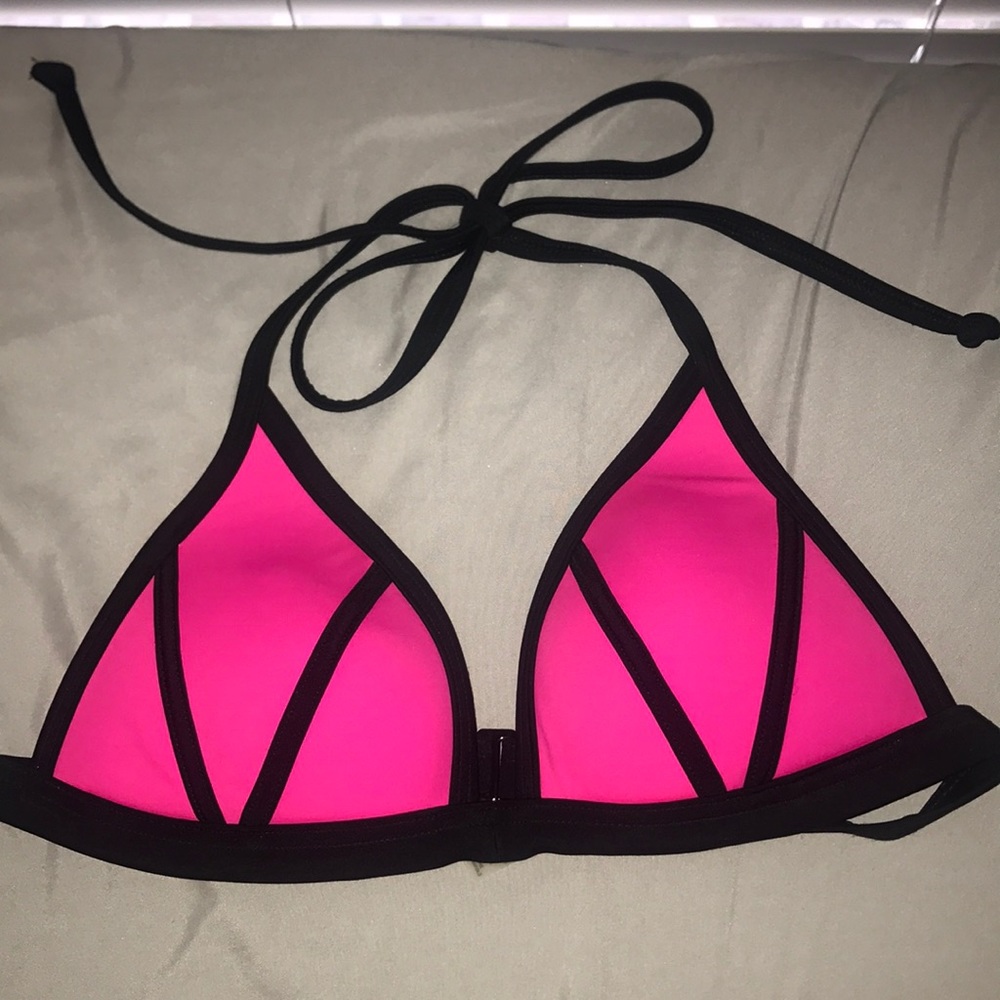 PINK triangle bikini top